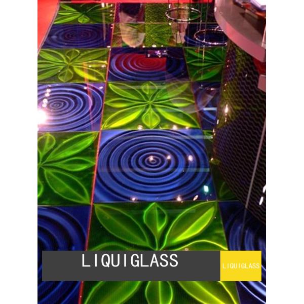 Printed EVA Laminated Glass 11.5mm Liquid Stereoscopic Effect Pattern