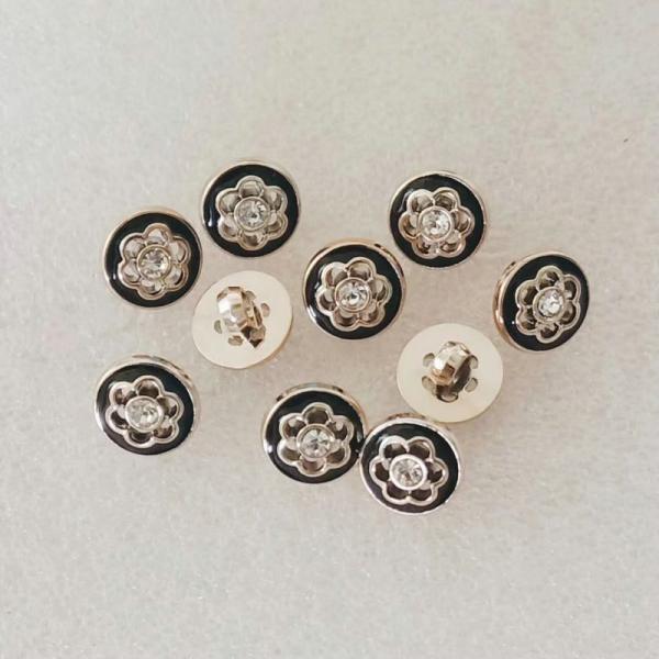 High quality Elegant button gold plastic button with pearl stone for lady shirt