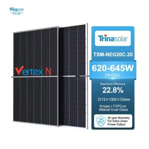 China Trina Solar 620-645W Mono Bifacial Dual Glass PV with Anodized Aluminium Alloy Frame on sale