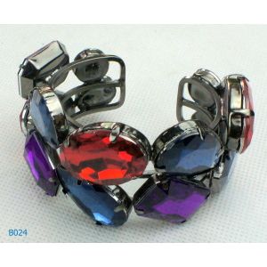 Fashion OEM /ODM metal bangles with gunmetal plated and gemstones