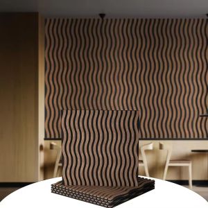 China Curved Wavy Wood Strip Sound Absorbing Panel Interior Decoration on sale