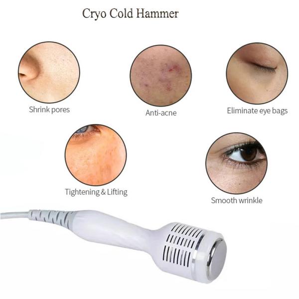 4 Needle Cartidges Electric Face Lift Machine RF Microneedling And Cryo Cold Hammer