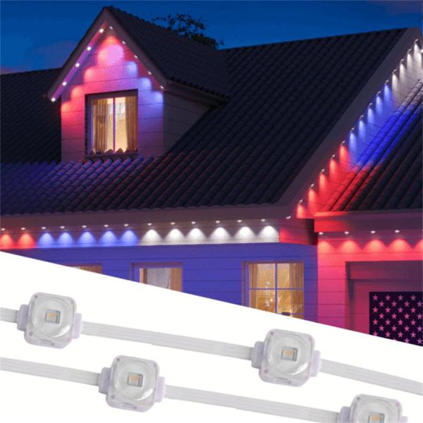 Gouly House Decor 25mm Permanent Eave Light DC24V RGBW Full Color Addressable Outdoor Christmas Pixel Lights