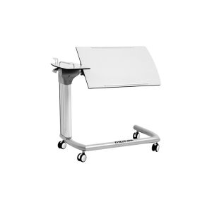 Movable Height Adjustable Hospital Over Bed Table With Tilting Tabletop