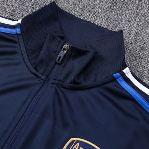 Twill Football Training Tracksuit Royal Blue Polyester Football Training Wear