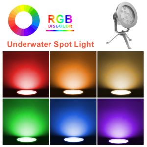 Colorful RGBW Water Fountain LED Lights DMX Control Stainless Steel Underwater
