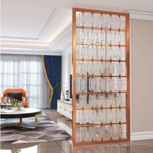 Crystal Glass Stainless Steel Room Partition Customized Size