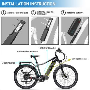 Rechargeable Lithium Bike Battery Pack 36V 10Ah 15Ah Replacements