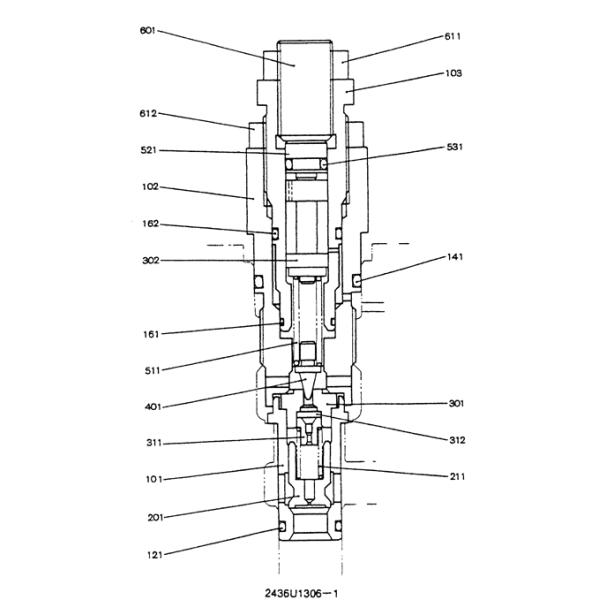 KOBELCO excavator hydraulic accessories SK200-3 relief valve main gun 2436U1306F2/2436U1306F3