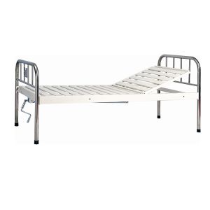 Stainless Steel Headboard Metal Manual Nursing Bed Hospital Furniture