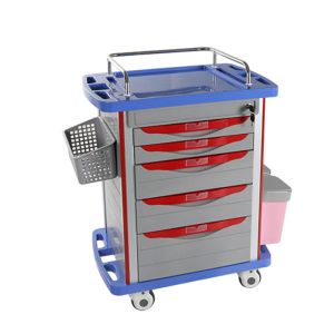 Medical equipment trolley with drawers