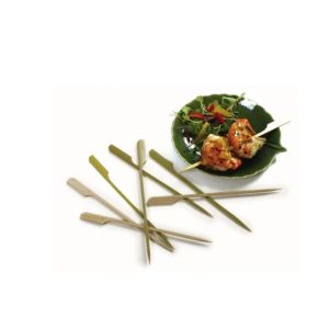 Biodegradable Paddle Bamboo Roasting Sticks Flat Wooden Skewers 4 Inch