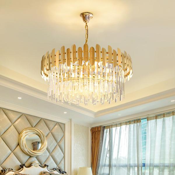 JYLIGHTING Postmodern Light Luxury Crystal Chandelier Hotel Living Room K9