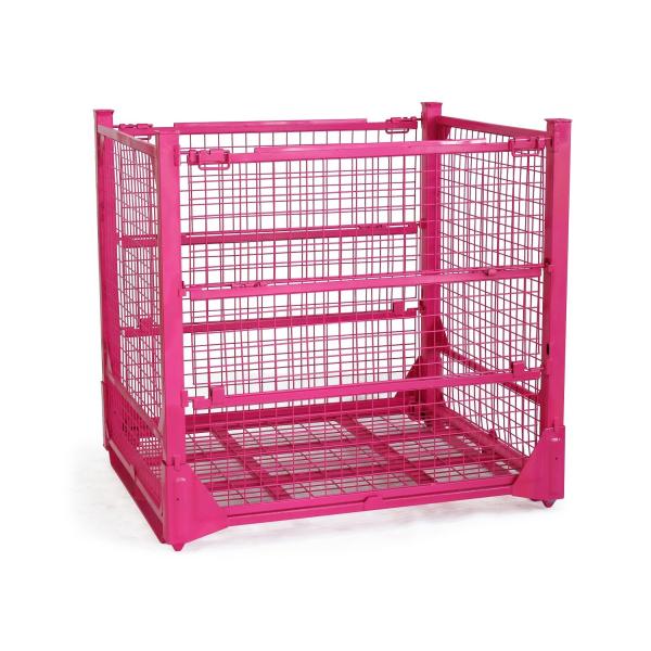 Buy ISO RAL Galvanised 110kg 4 Layers Stackable Steel Wire Cages at wholesale prices