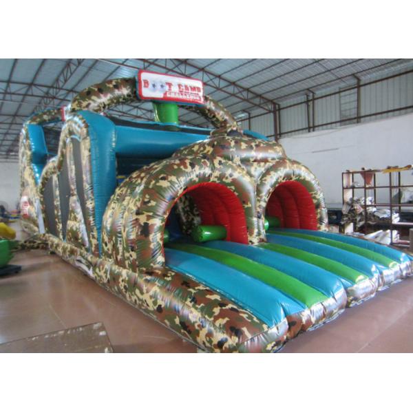 Buy Amusement Park Inflatable Obstacle Courses Boot Camp 14 X 3.8 X 4.8m Fire Resistance at wholesale prices