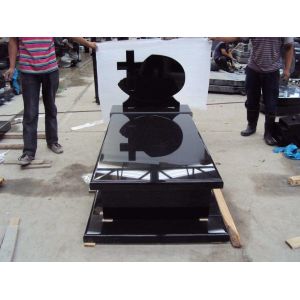 Absolute Black Granite Memorial Headstones Retangular Upright / Other Shape