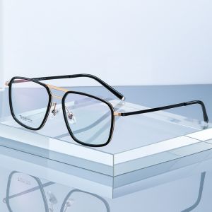 Clear Lens Acetate Titanium Glasses , Unisex Metal Frame Glasses