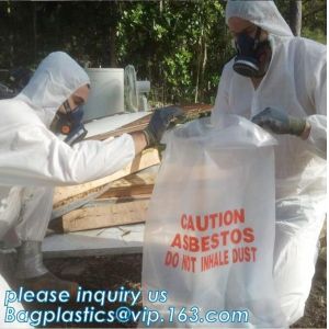 LDPE Asbestos Bags Transparent / Clear - Plain or Printed, Printed Asbestos Bag,