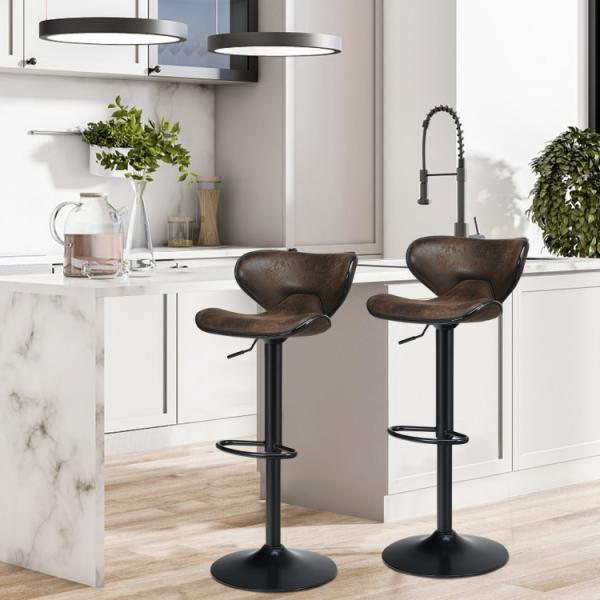 Retro Vintage Kitchen Stool Adjustable Swivel Bar Chairs Pub