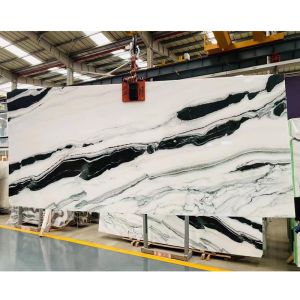 Black Veins White Marble Panda White Wall Flooring Stairs Natural Marble Stone