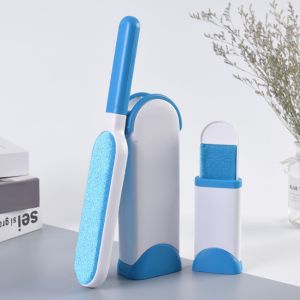 ABS Plastic Pet Hair Remover Brush With Self Cleaning Base