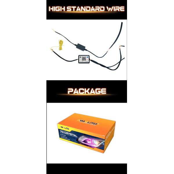 High Level Crystal Angel Eyes 7D Crystal Shroud 2.5 Inch White Color Black Shroud