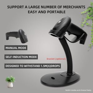 Portable ZP6800 Handheld Wired Barcode Scanner with Stand and High Printing