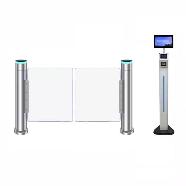 RS485 Wheel Chair Lane Swing Barrier Turnstile One Pillar Integrated DC Servo