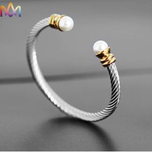 Twisted Cable Inspired Stainless Steel Cuff Bracelets 16g