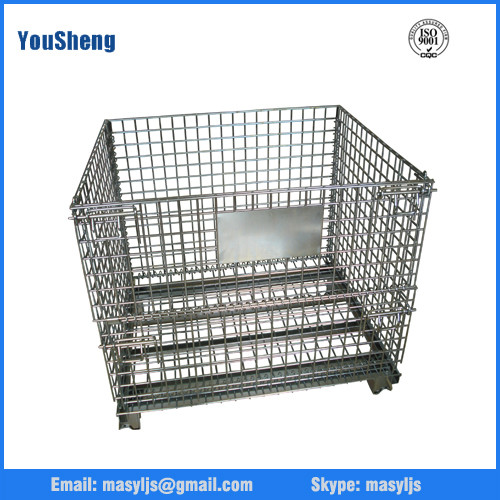 Buy Collapsible wire mesh storage containers for warehouse rack at wholesale prices
