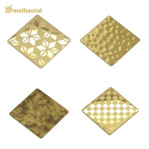 Embossed Gold 201 Stainless Steel Plate 1500mm Width Smooth Surface