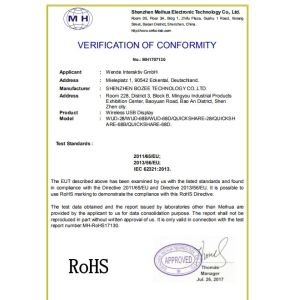 Shenzhen Bozee Technology Co., Ltd. Certifications