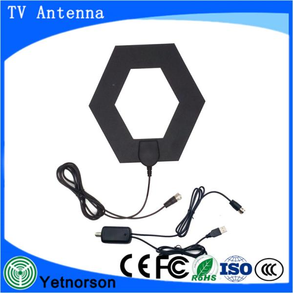Digital Satellite Color TV Indoor Antenna with RG174 Cable 110mm Height and Materials
