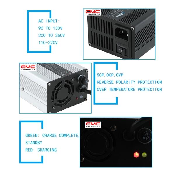 12V 20A Aluminium Alloy with Fan lithium battery charger for E-scooter CE