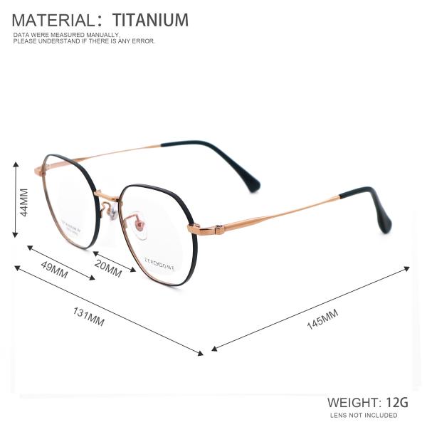 Beta Titanium Eyewear Unisex IP Plating Frame Retro Style Glasses