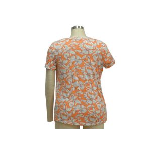 Breathable Ladies Viscose Tops , Reactive Printed Womens Casual Summer Outfits