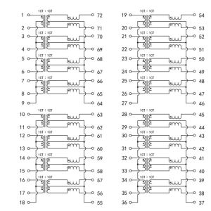 4x Gigabit Integrated Magnetic Transformers Four Port 10/100/1000Base-T LP5025NL