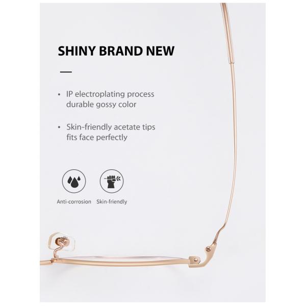 Business Bendable Titanium Frame Glasses Stainless Steel Frame Anti Scratch