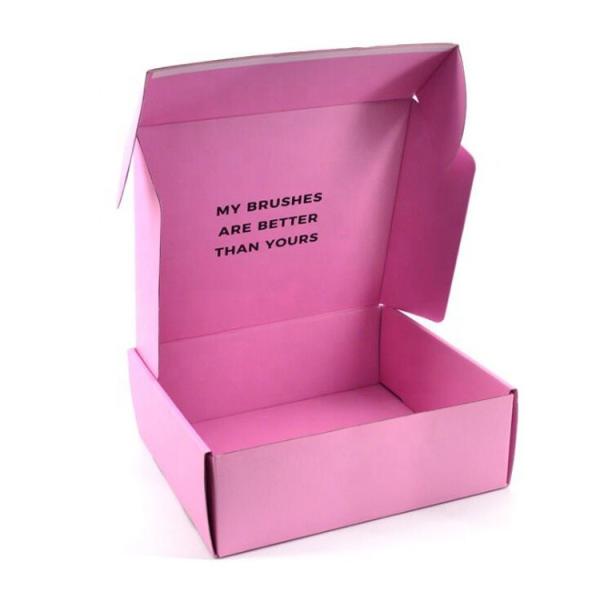 Buy Pink Colored Corrugated Mailing Boxes for Cosmetic Brushes Aircraft Transport at wholesale prices