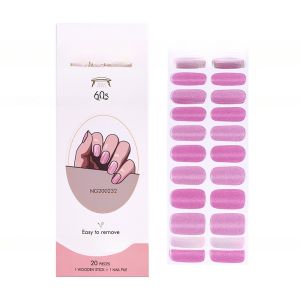 2023 New Trend gel nail wraps pink cat eye pattern semi cured gel nail stickers