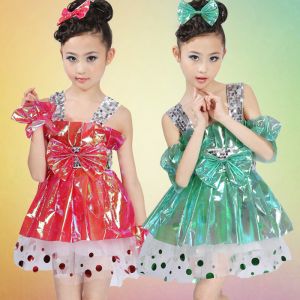 China Children bow skirt with shoulder-straps girls sweet princess stage performance dress on sale
