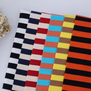 Durable And Easy To Care For Breathable And Elastic Striped Cotton Fabric For