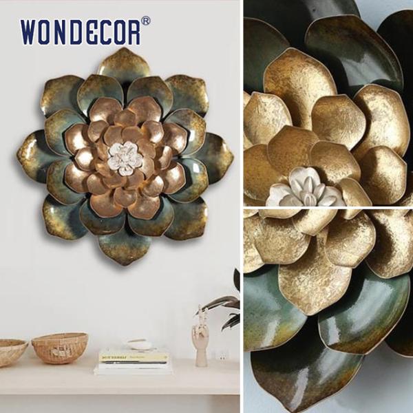 3D Blooming Flower Metal Wall Art Sculpture Decoration Copper