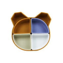 Bear Panda Shape Toddler Silicone Plates Set Non Toxic Eco Friendly