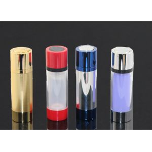 Quality Capacity 50ml PP Airless Bottle Silver Custom Cosmetic Bottles for sale