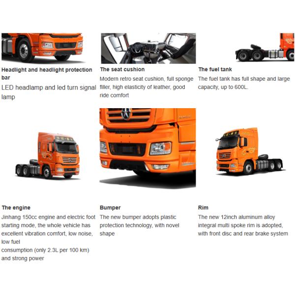 4100 1350 Wheelbase Dump Truck 6x4 High Horsepower Tractor Truck Head for Dumping Work