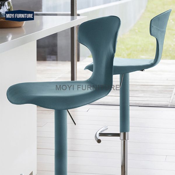 Commercial Furniture Stainless Steel Base Luxury Lift Bar Chair for KTV Home Kitchen Island Modern Rotating Leather Stools