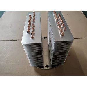 IP65 Skiving Fin 6063 6061 Alu Copper Pipe Heat Sink Larger Size