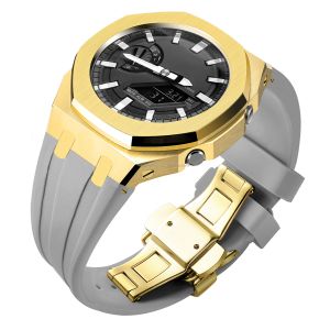 Stainless Steel Case And Silicone Resin Watch Band For Casio G Shock Ga2100 5th