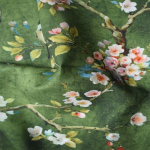 Modern Polyester Cotton Fabrics Ramie Cotton Silk Printed Fabric